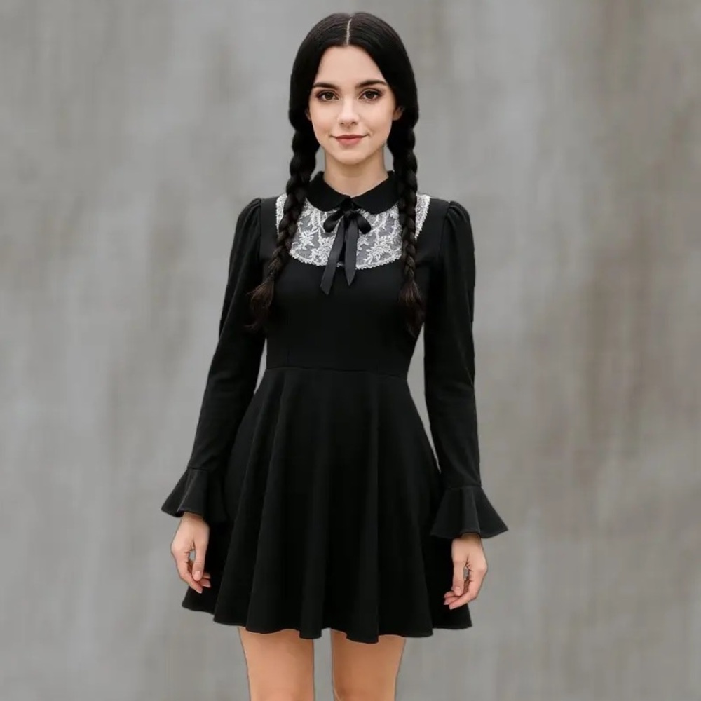 NWT The Grave Girls “Escape the Attic” mini dress, long sleeve by Dolls Kill